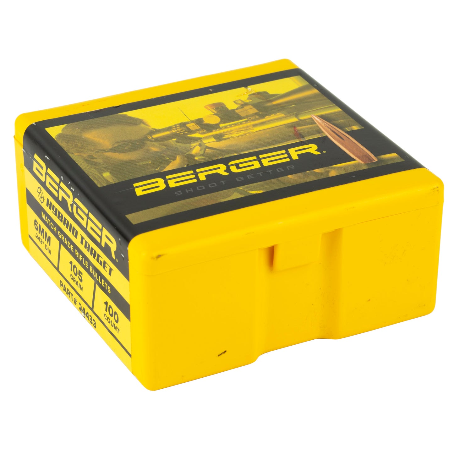 Berger Bullets, Hybrid Target, 243 Diameter, 6MM/243 Winchester, 105 Grain | BTHP |  (100 Round Box)