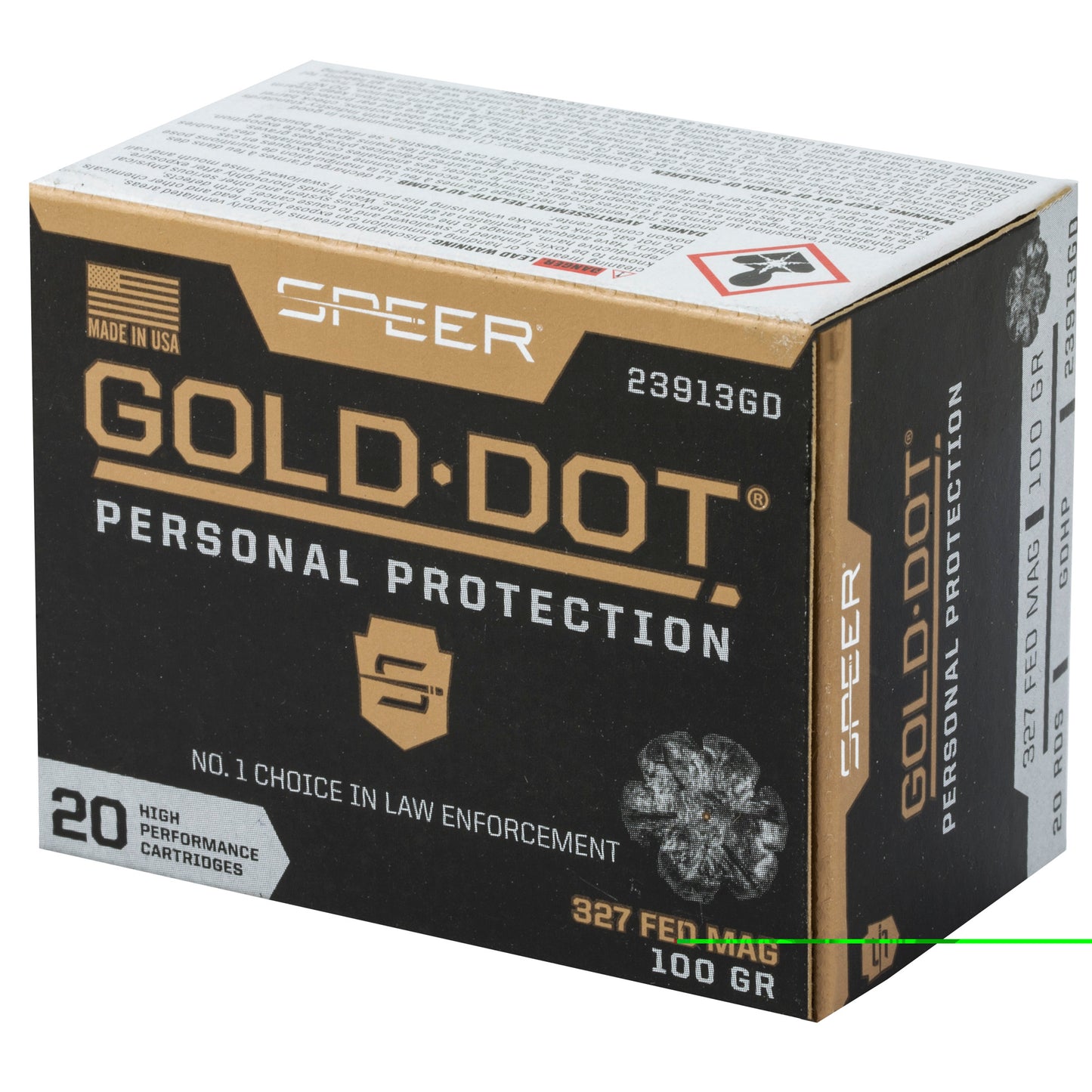 Speer, Gold Dot, Personal Protection, 327 Federal Magnum, 100 Grain | Gold Dot Hollow Point, DGHP | 20 Rounds per Box