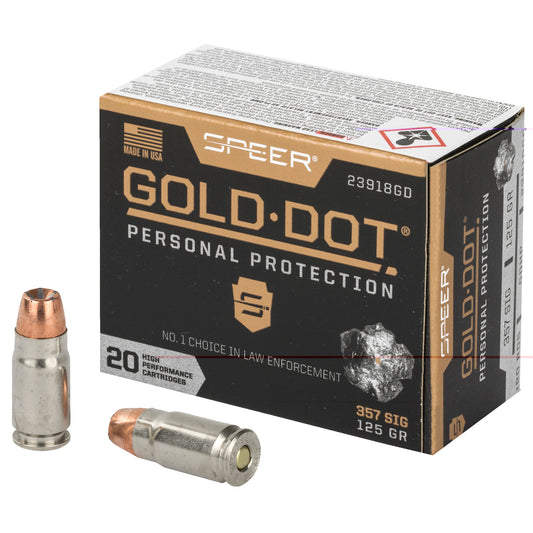 Speer Gold Dot 357sig 125gr Hollow Point (20 round Pack)