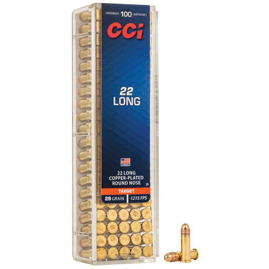 CCI 22 Long, 29 Gr, Copper-Plated Round Nose (100 Round Box)