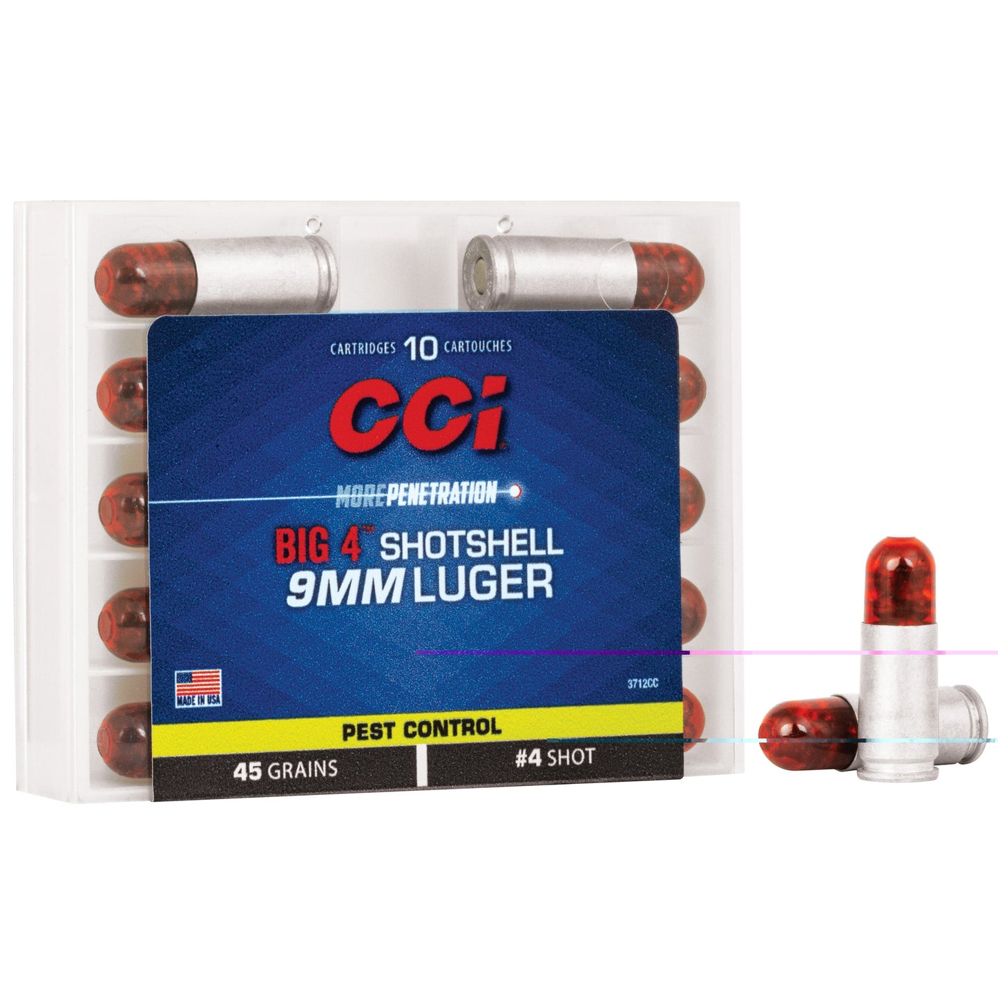 CCI Ammunition, Shotshell, 9MM, 45 Grain, Shotshell, #4 Shot Size  (200 Round Case)