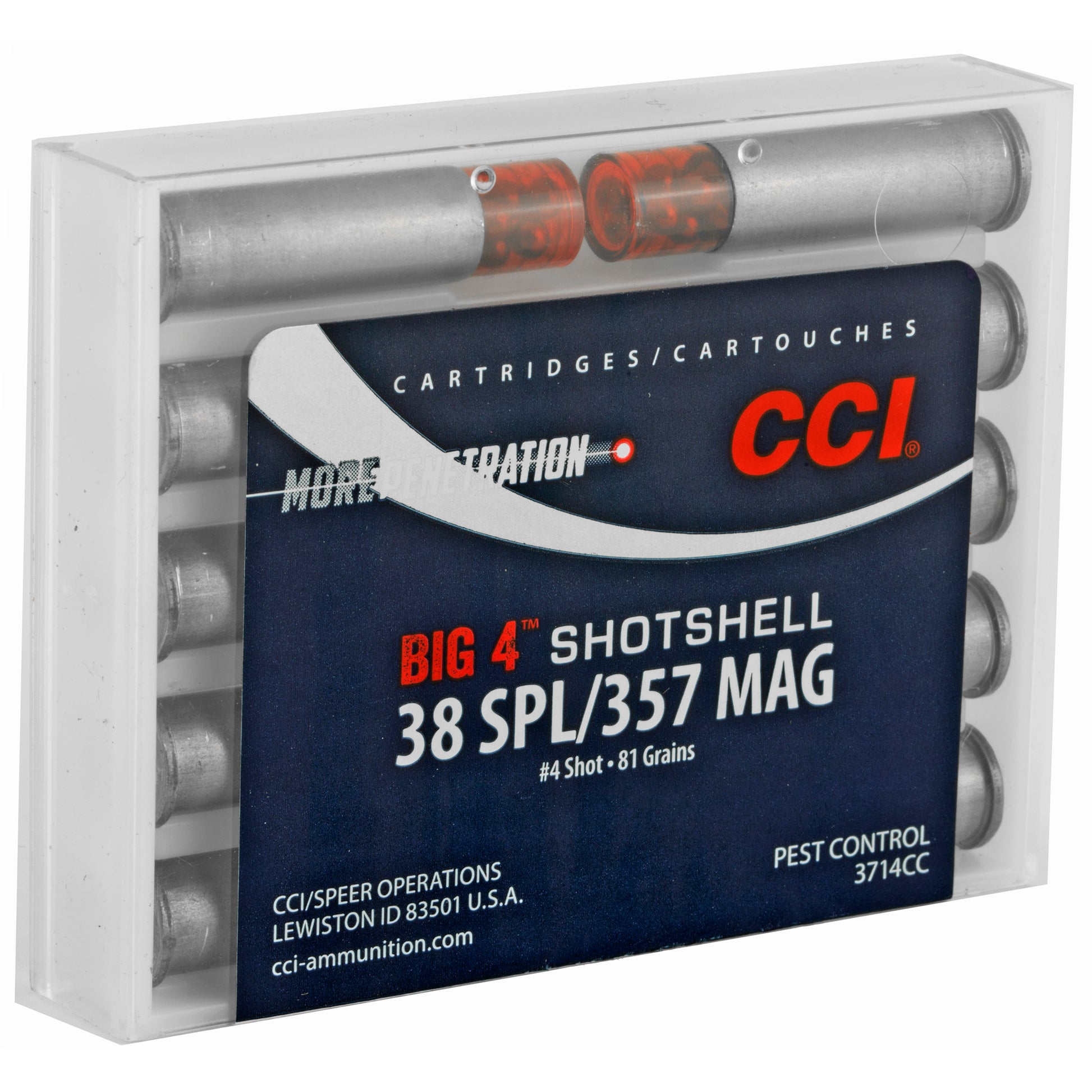 CCI 38 Special/357 Magnum Big 4 Shotshell, Pest control, 84grain, #4 shot, 10 Rounds per Box