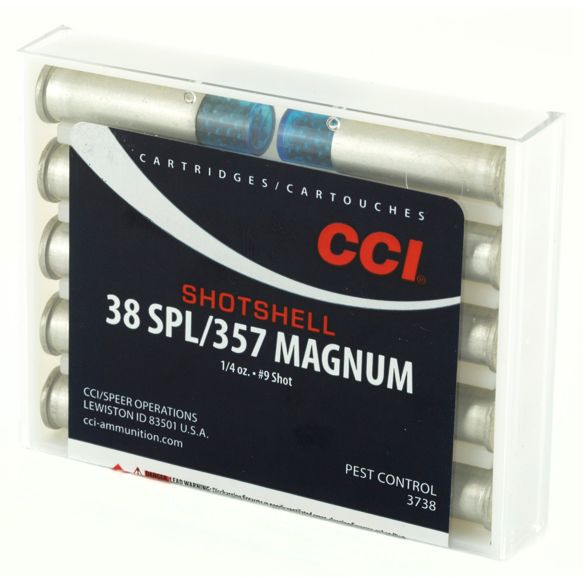 CCI, Shotshell, 38 Special/357 Magnum, Pest control, 100grain, #9 shot, 10 Rounds per Box 