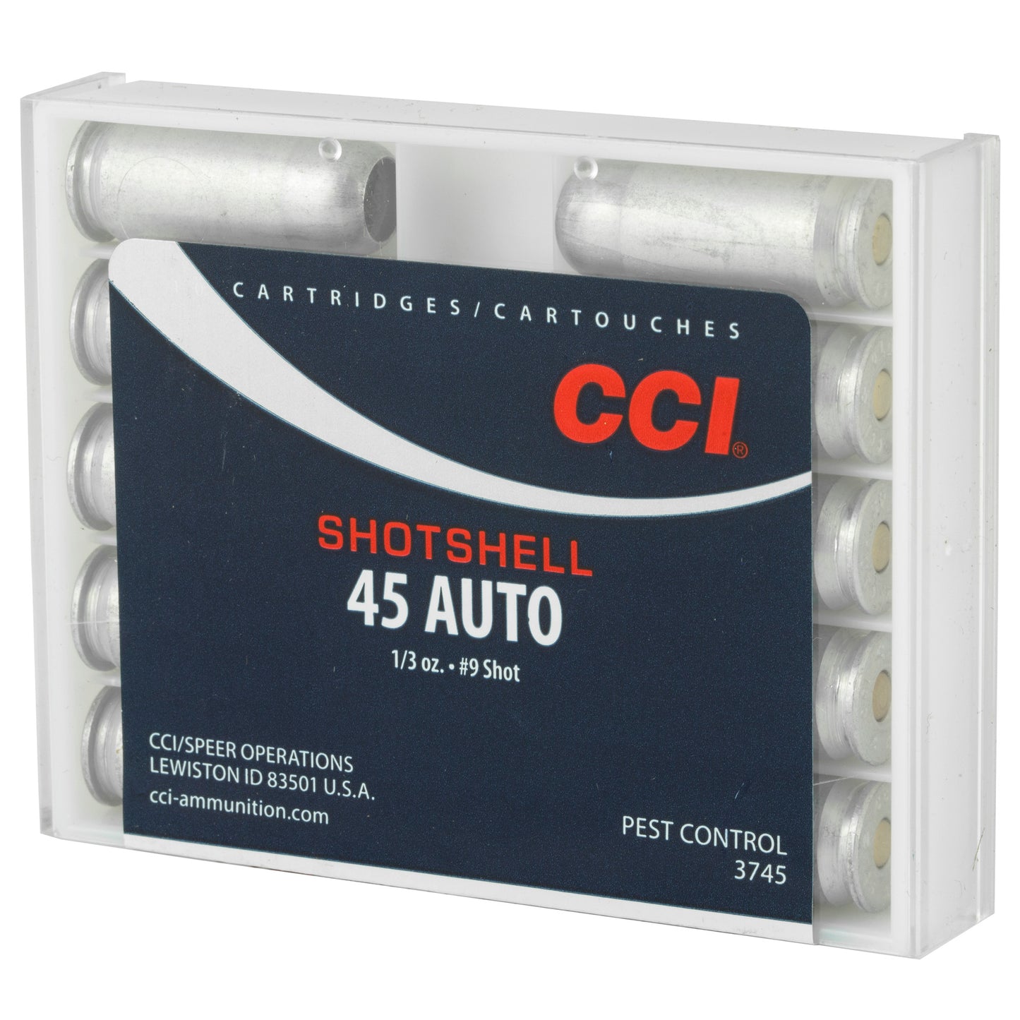 CCI, Shotshell, .45 Auto, Pest control, 120grain, #9 Shot, 10 Rounds per Box