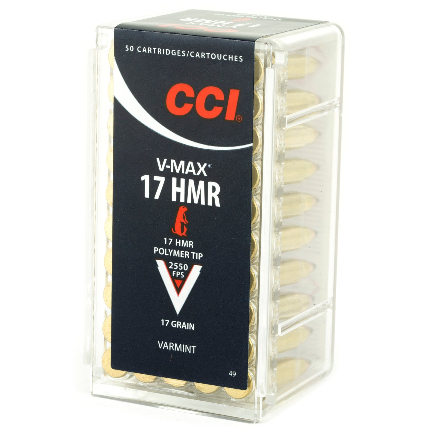 CCI Ammunition, V-Max, 17HMR, 17 Grain, Poly Tip  (50 Round Box)