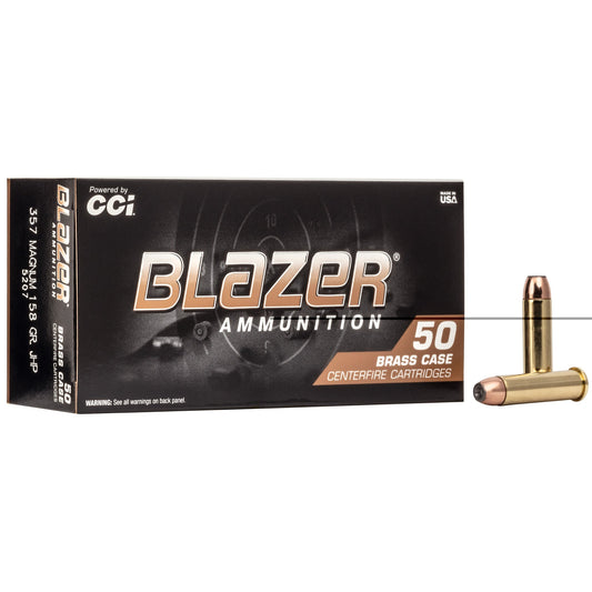 Blazer Ammunition, Blazer Brass, 357MAG, 158 Grain, Jacketed Hollow Point, (1000 Round Case)