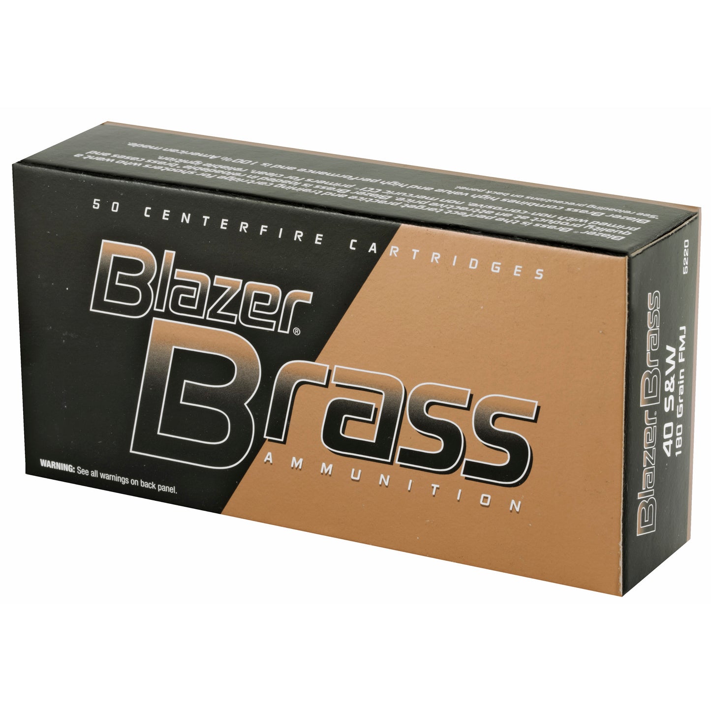 Blazer Ammunition, Blazer Brass, 40 S&W, 180 Grain | FMJ |  (50 Round Box)