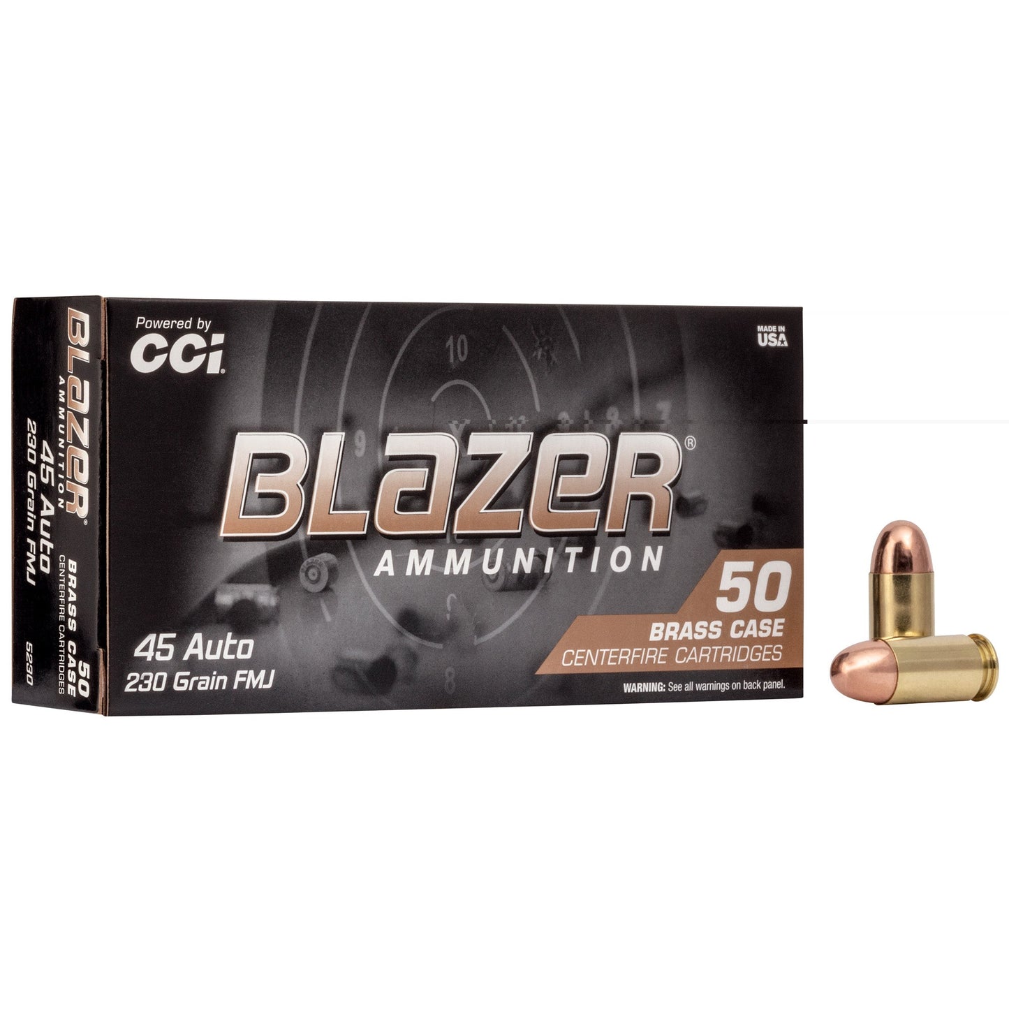 Blazer Ammunition, Blazer Brass, 45 ACP, 230 Grain, Full Metal Jacket  (1000 Round Case)