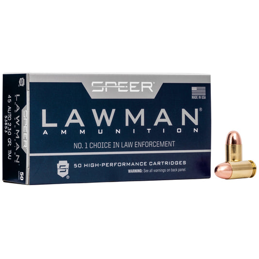 Speer Ammunition, Speer Lawman, Training, 45 ACP, 230 Grain, Total Metal Jacket  (1000 Round Case)