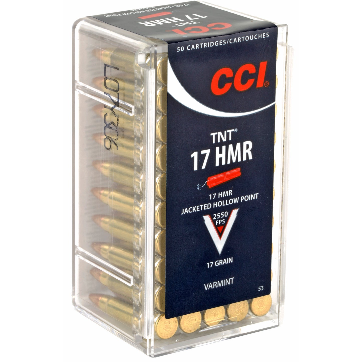 CCI Ammunition, TNT, 17 HMR, 17 Grain, Jacketed Hollow Point  (50 Round Box)