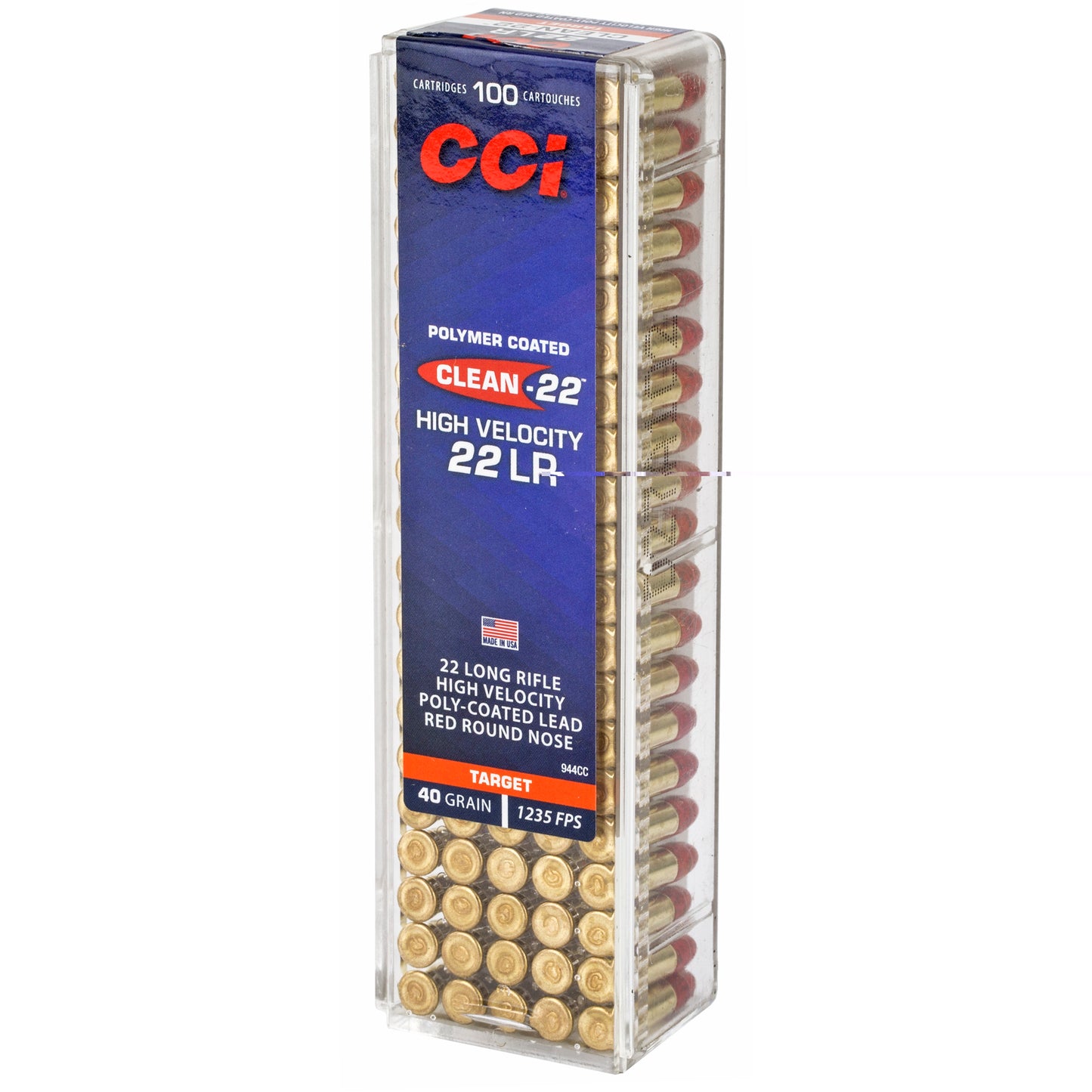 CCI Ammunition, High Velocity, 22 LR, 40 Grain, Lead Round Nose, 100 Round Box