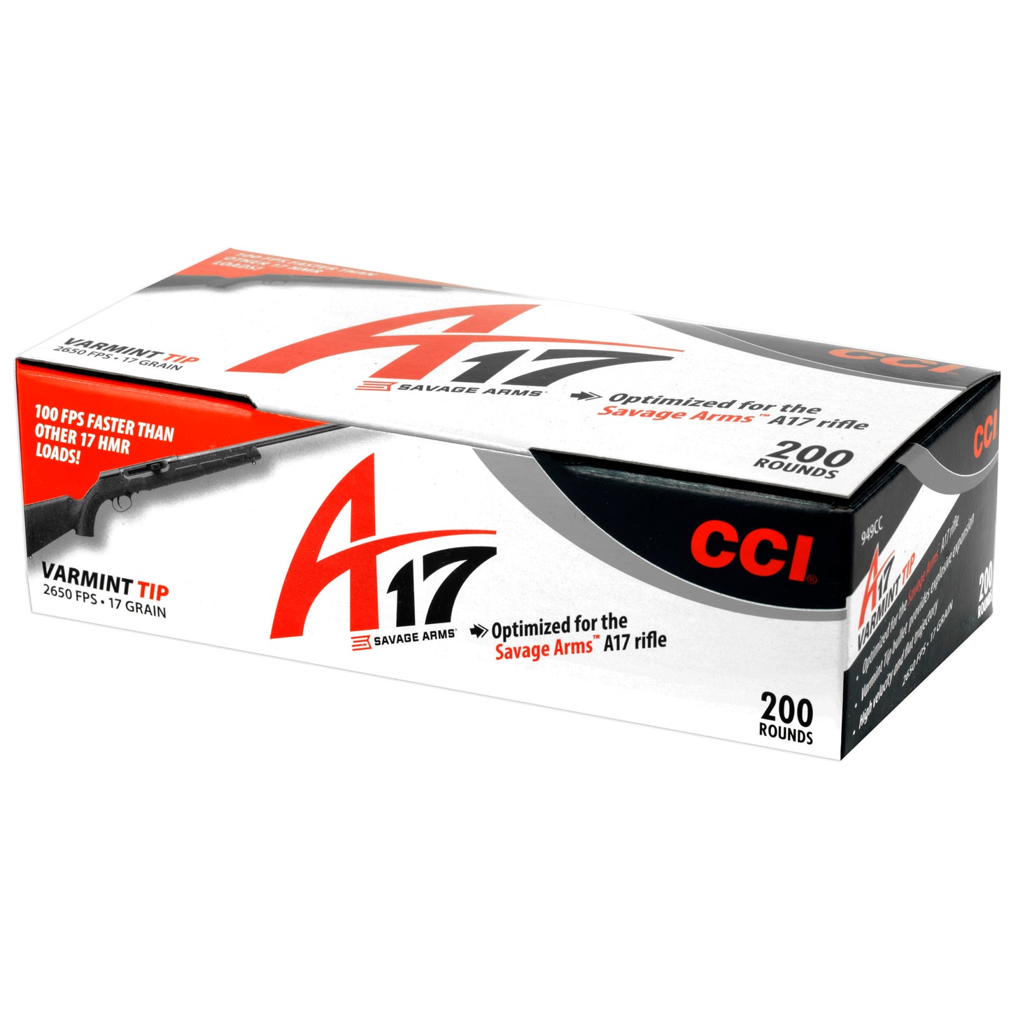 CCI Ammunition, A17, 17HMR, 17 Grain, V-Max  (200 Round Box)