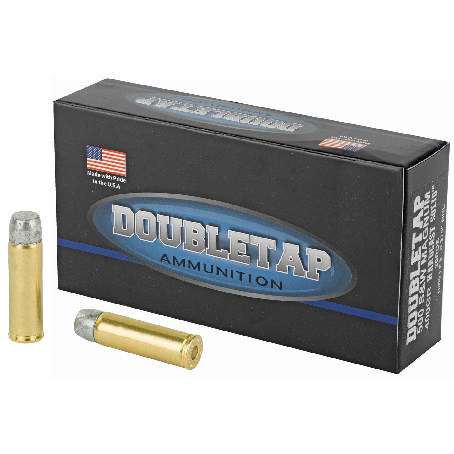 DoubleTap Ammunition, Hardcast Solid, 500 S&W, 400Gr, Hard Cast  (500 Round Box)