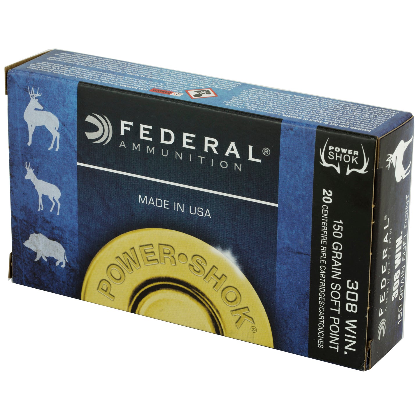 Federal, PowerShok, 308WIN, 150 Grain, Soft Point, 20 Round Box