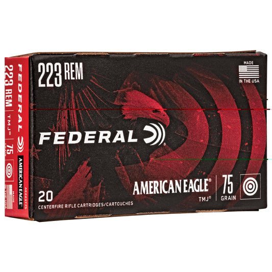 Federal, American Eagle, 223 Rem, 75Gr Total Metal Jacket, (500 RD CASE)