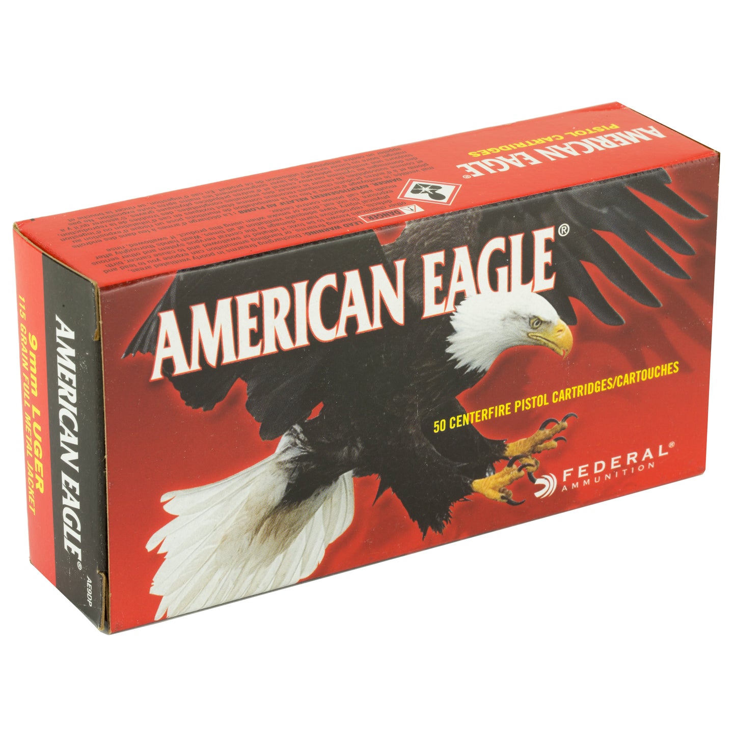 Federal, American Eagle, 9mm Luger, 115 Grain | Full Metal Jacket, FMJ | 50 Round Box 