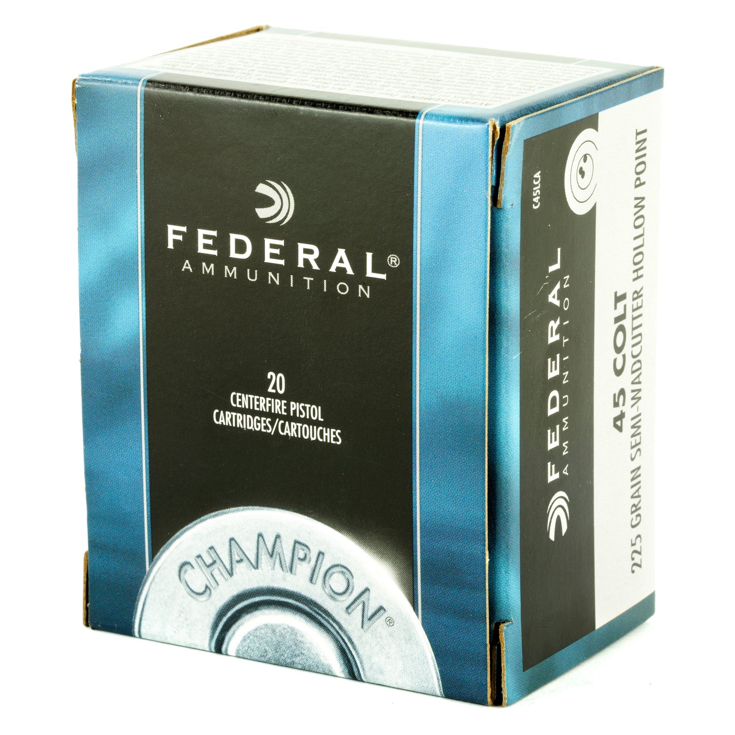 Federal, Champion, .45 Colt, 225 Grain | Semi-Wadcutter Hollow Point, SWCHP | 20 Rounds per Box 