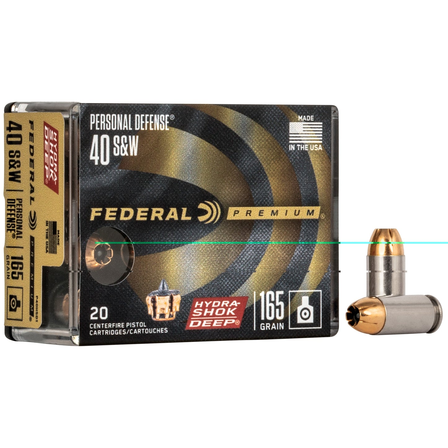 Federal, Premium, Hydra-Shok Deep, 40 S&W, 165 Grain, Jacketed Hollow Point  (200 Round Case)