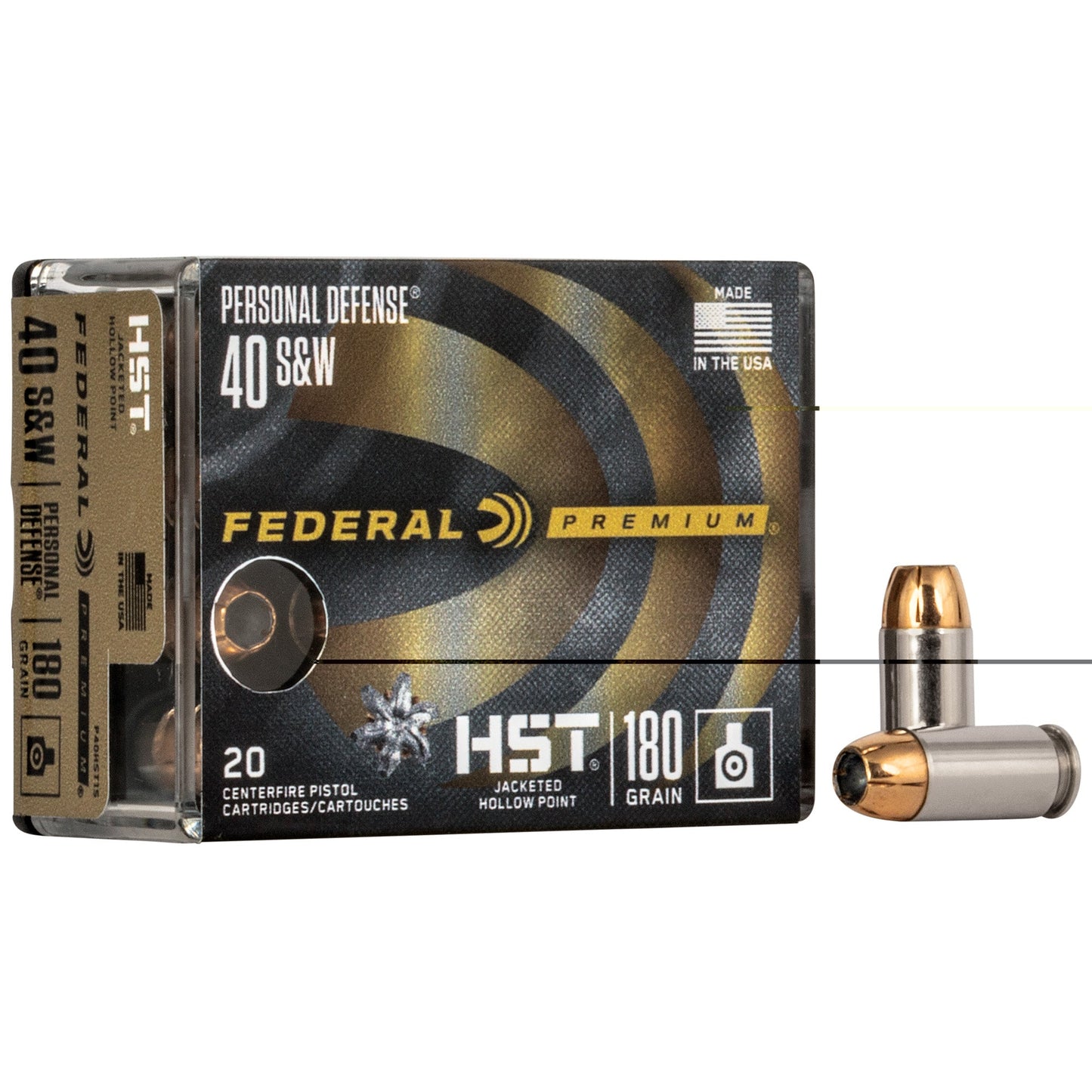 Federal, Premium HST, Personal Defense, 40 S&W, 180 Grain, Jacketed Hollow Point  (200 Round Case)