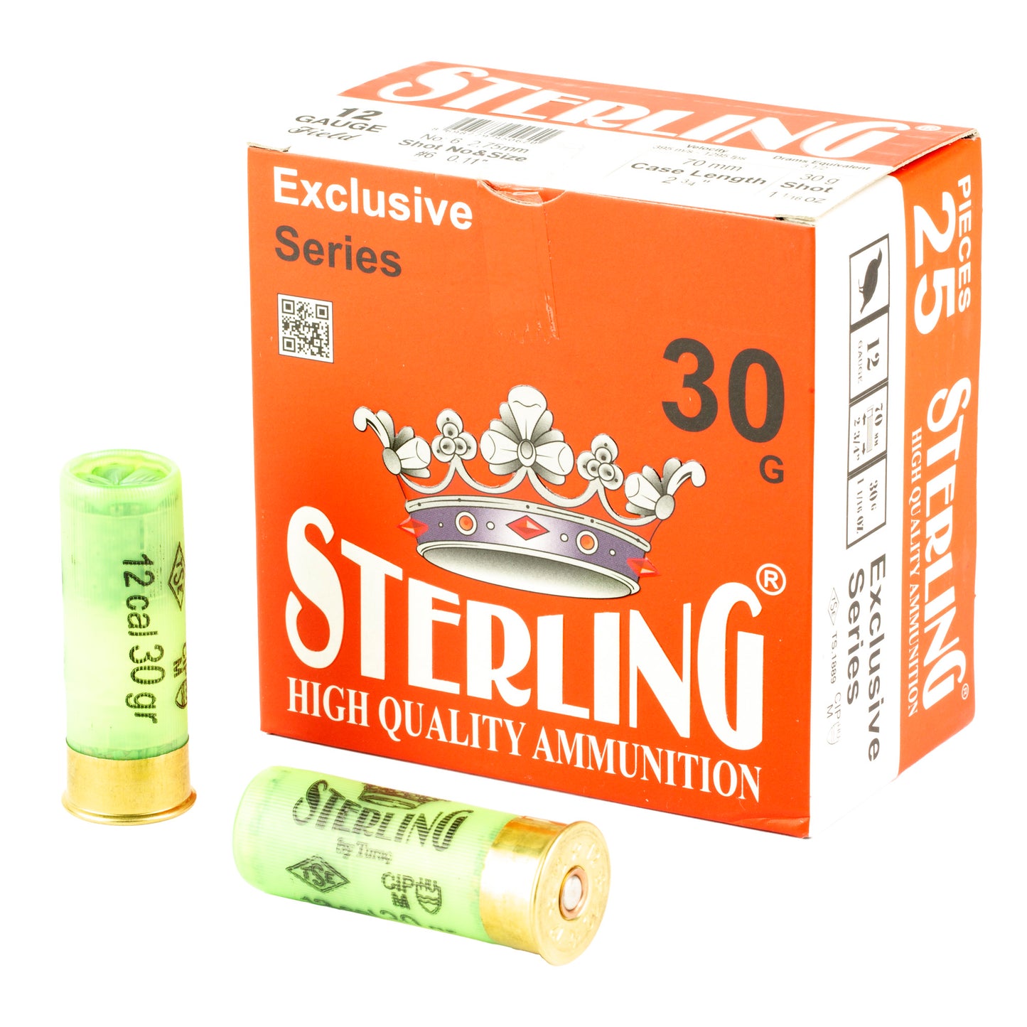 Sterling, Exclusive Series, 12 Gauge 2.75", #6, 1 1/6 oz, Shot Shell  (25 Round Box)