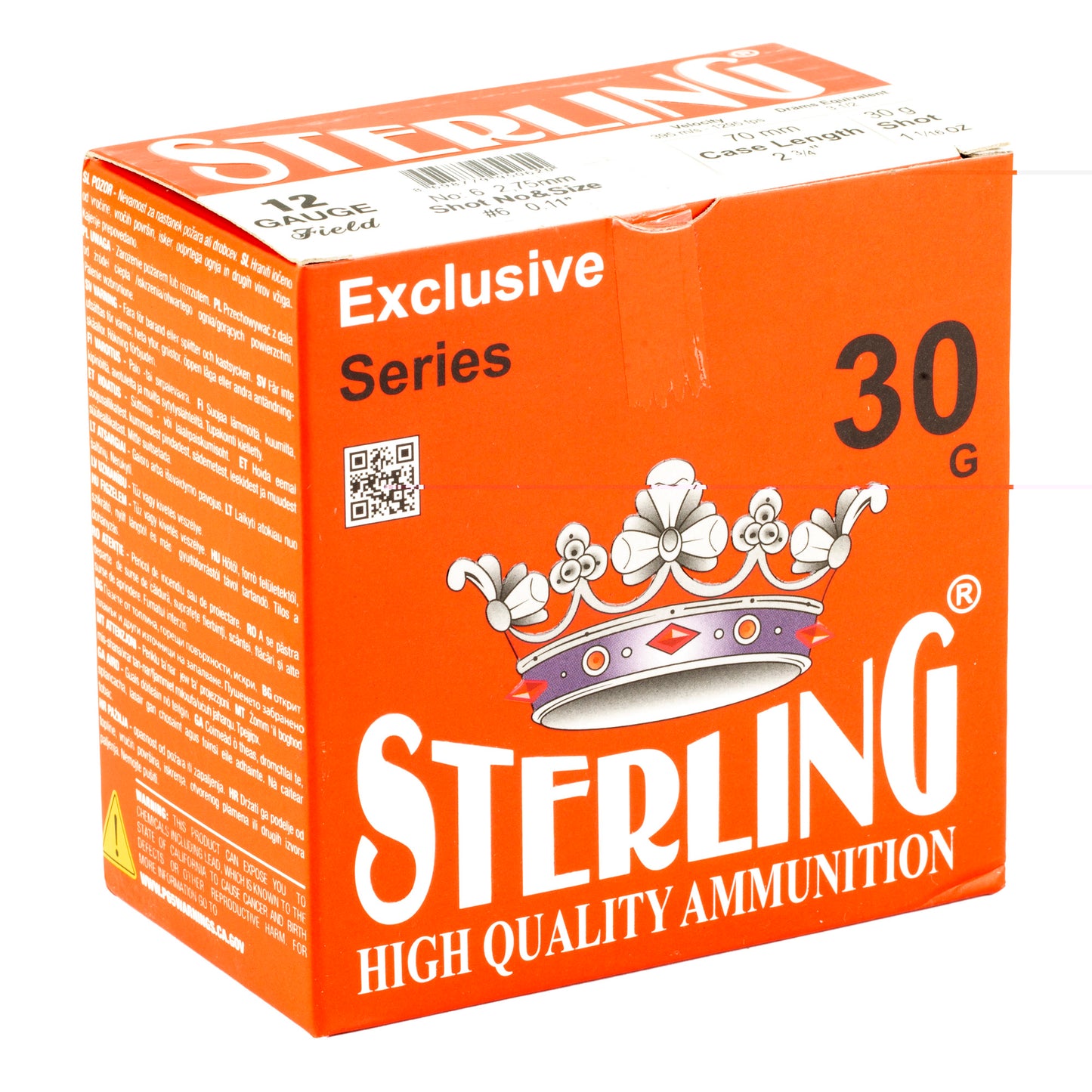 Sterling, Exclusive Series, 12 Gauge 2.75", #6, 1 1/6 oz, Shot Shell  (25 Round Box)