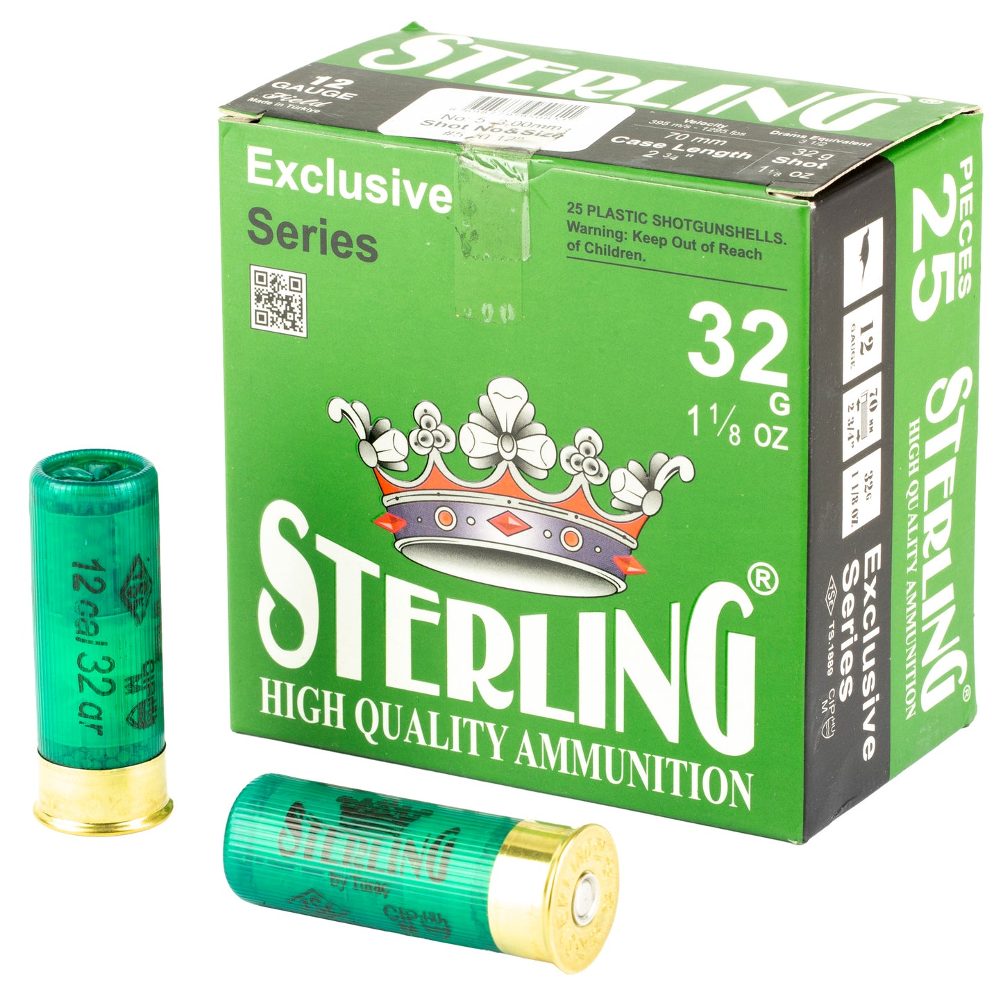 Sterling, Exclusive Series, 12 Gauge 2.75", #5, 1 1/8 oz, Shot Shell  (25 Round Box)