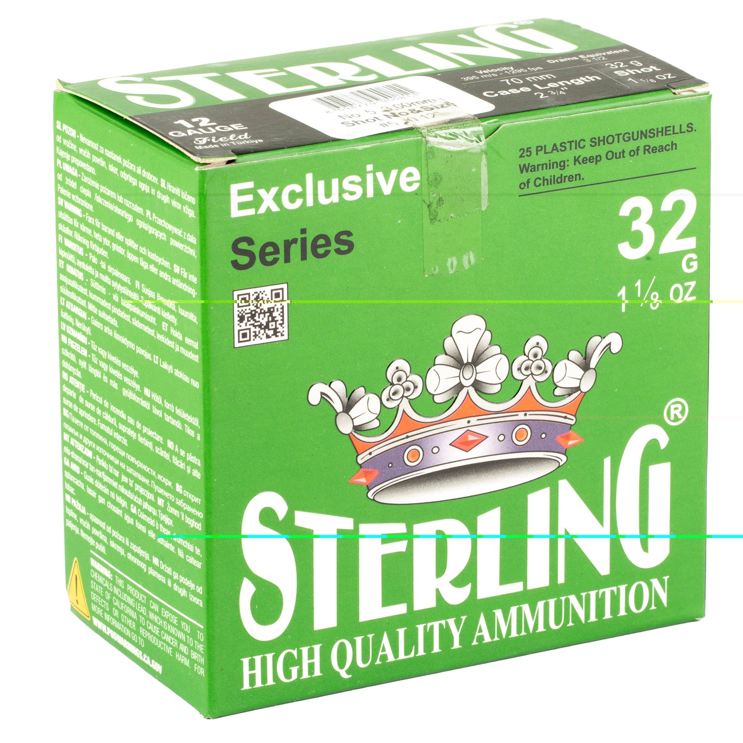 Sterling, Exclusive Series, 12 Gauge 2.75", #5, 1 1/8 oz, Shot Shell  (25 Round Box)