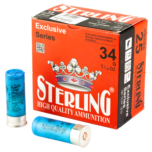 Sterling, Exclusive Series, 12 Gauge 2.75", #4, 1 3/16 oz, Shot Shell  (25 Round Box)