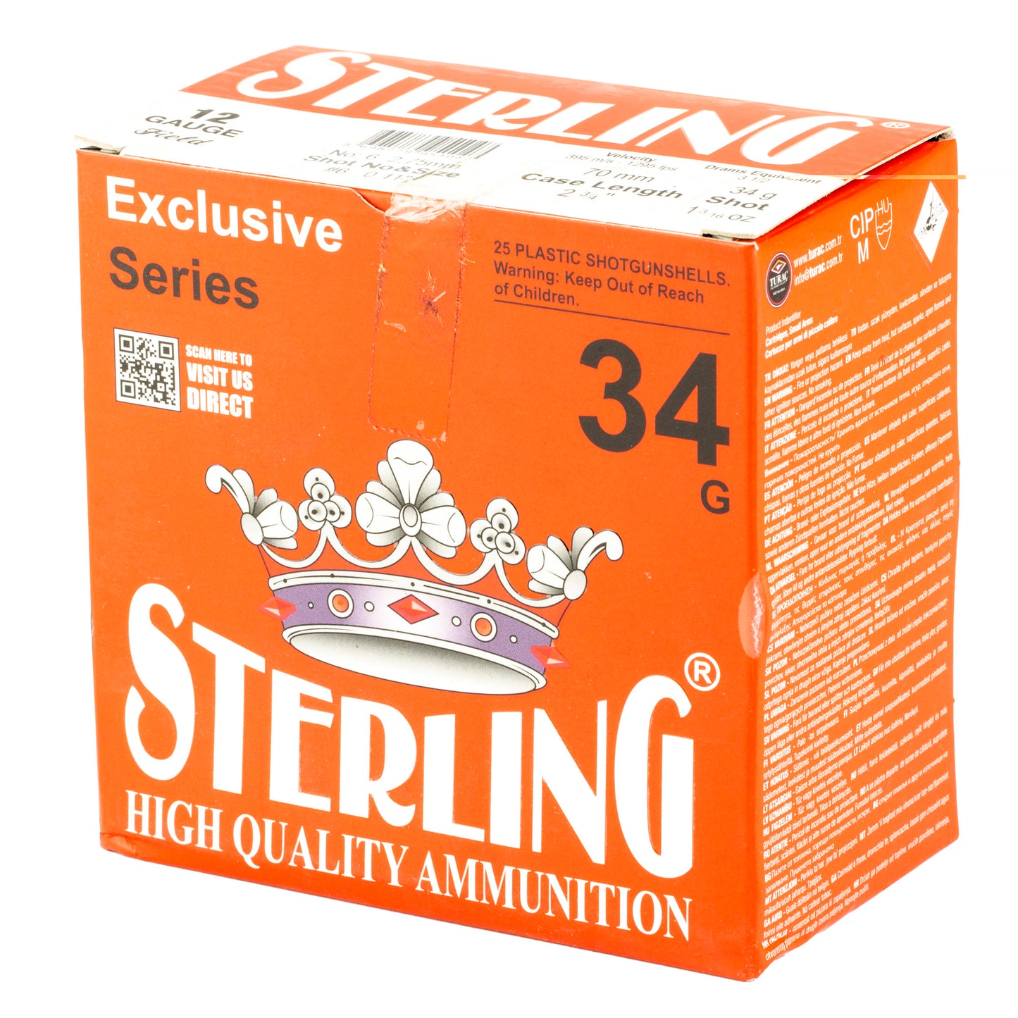 Sterling, Exclusive Series, 12 Gauge 2.75", #6, 1 3/16 oz, Shot Shell  (25 Round Box)