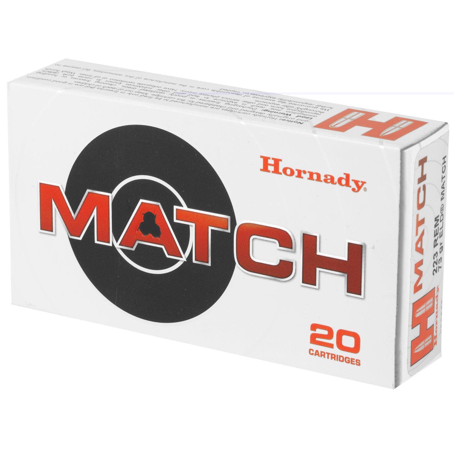 Hornady, Match, 223 Rem, 73 Grain, ELD Match, 20 Round Box