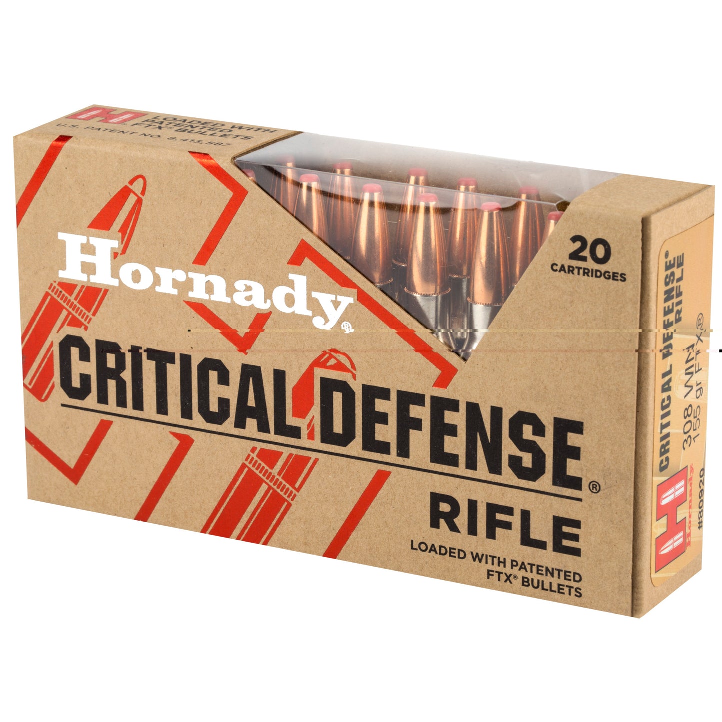 Hornady, Critical Defense Rifle, 308 Winchester, 155 Grain, FlexTip, 20 Round Box