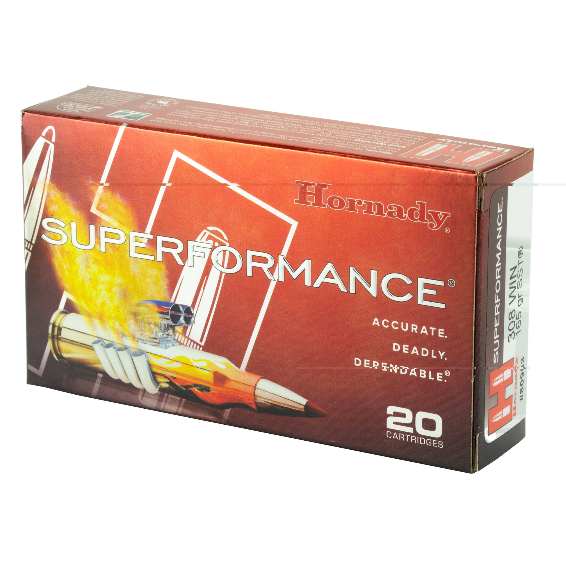 Hornady, SuperFormance, 308WIN, 165 Grain, SST, 20 Round Box