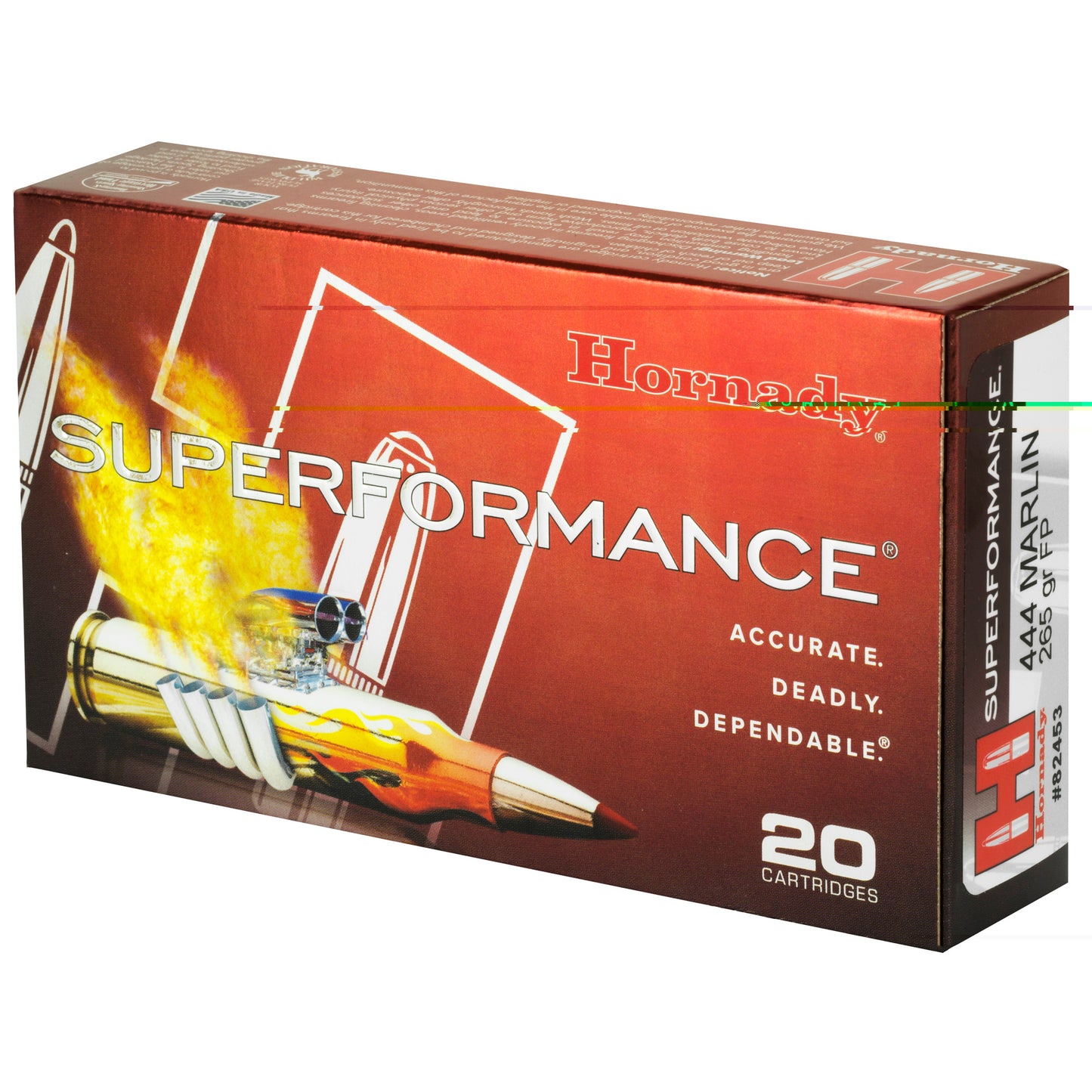 Hornady SuperFormance 444 Marlin 265gr InterLock Flat Point (20 Round Box)