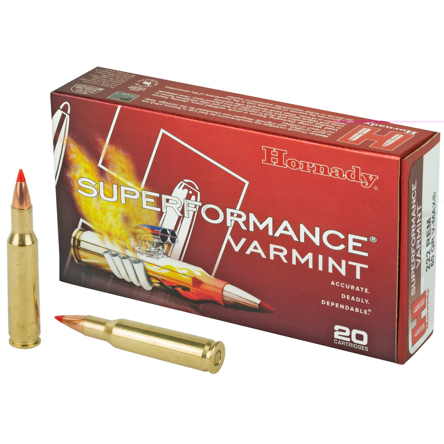 Hornady, Superformance Varmint, 222 Remington, 50 Grain, V-Max, (200 Round Case)