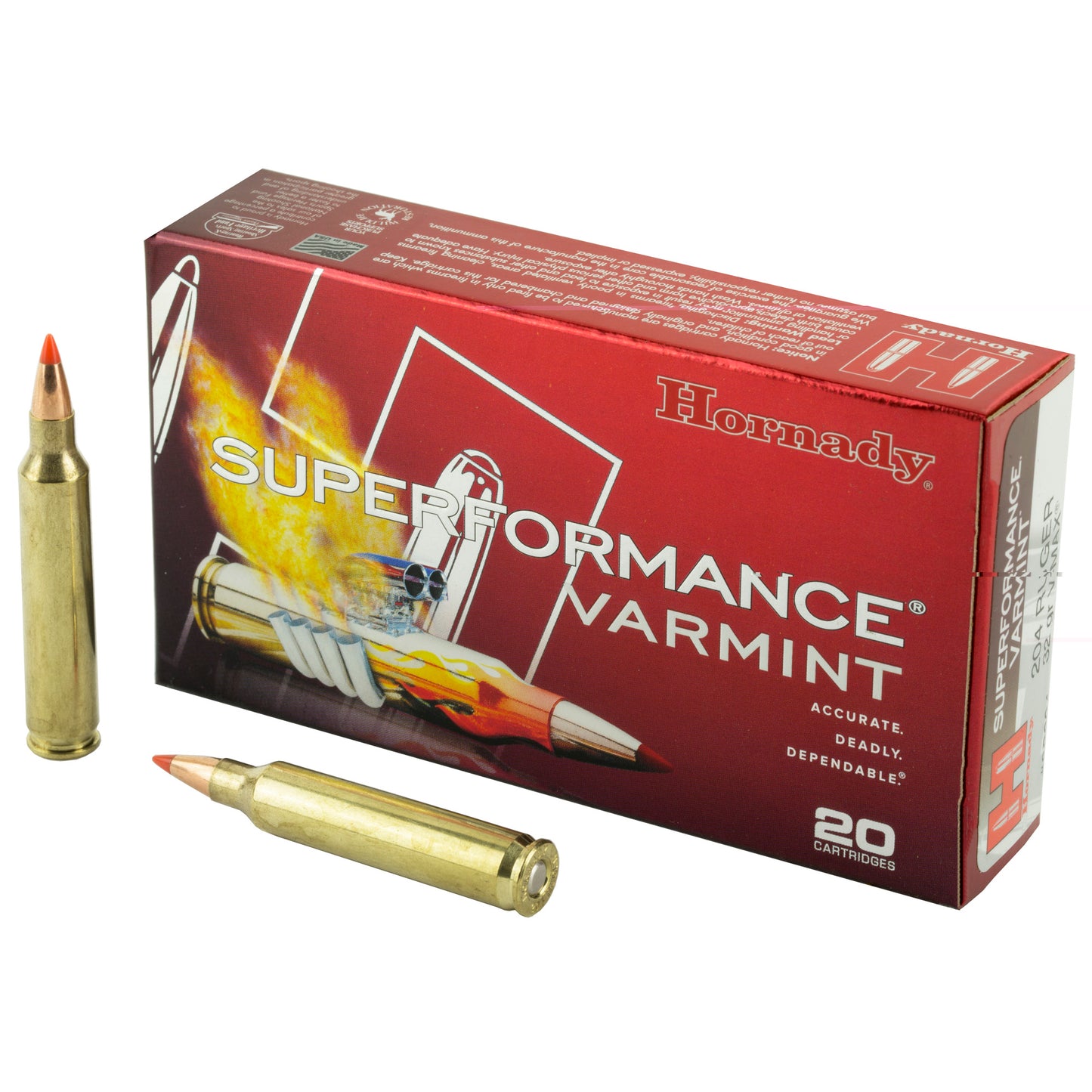 Hornady, Superformance Varmint, 204 Ruger, 32 Grain, V-Max, (20 Round Box)