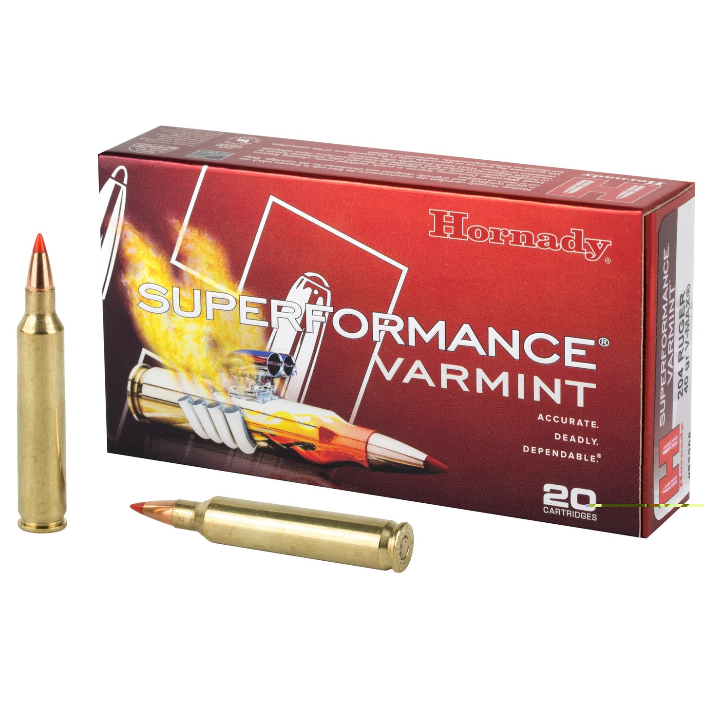 Hornady, Superformance Varmint, 204 Ruger, 40 Grain, V-Max, (200 Round case)