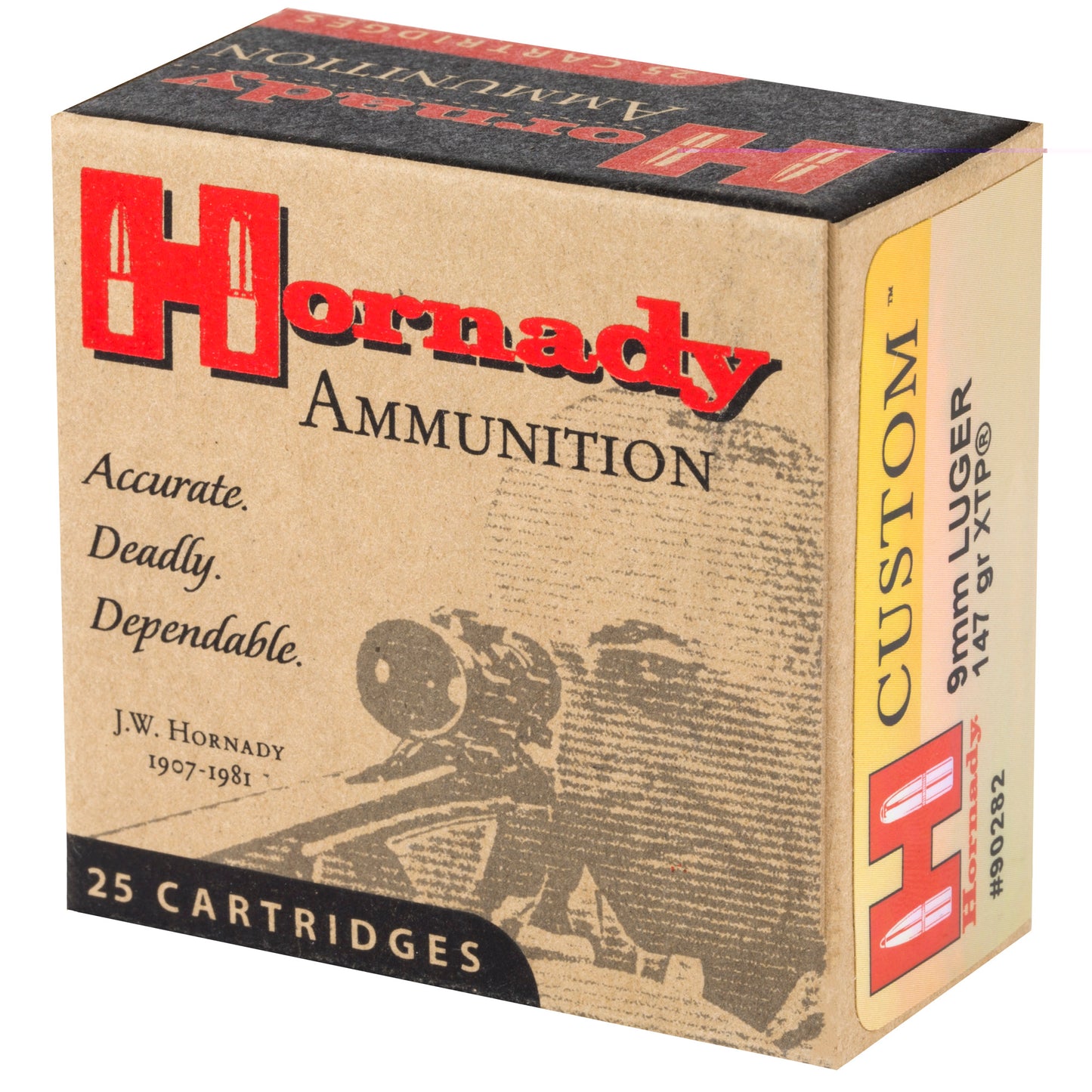 Hornady, Custom, 9mm Luger, 147 Grain | Extreme Terminal Performance, XTP | 25 Round Box 