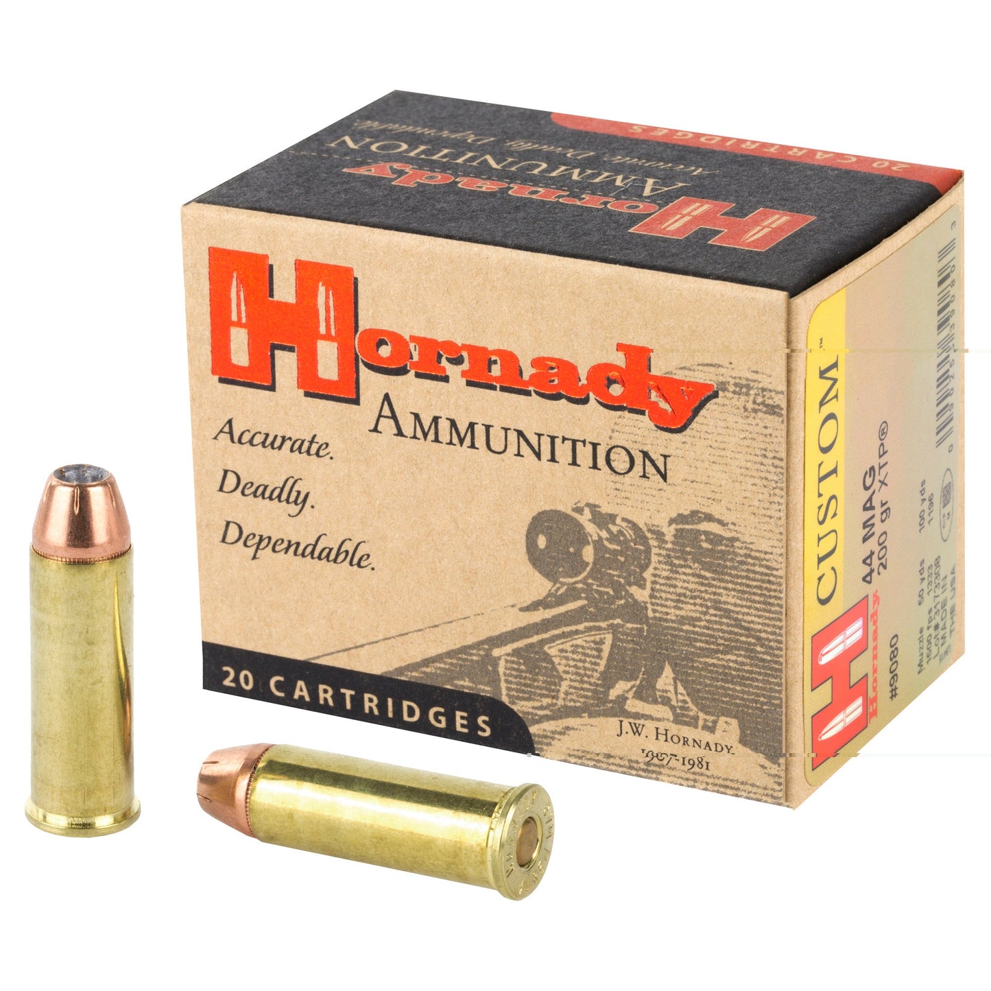 Hornady, Custom, 44 Mag, 200 Grain, XTP  (200 Round Case)