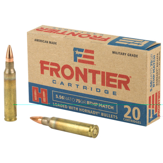 Frontier Cartridge, Lake City, 556 NATO, 75 Grain, Boat Tail Hollow Point Match  (20 Round Box)