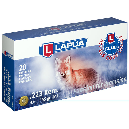 Lapua, Full Metal Jacket, 223 Remington, 55Gr, Full Metal Jacket, (600 RD CASE)