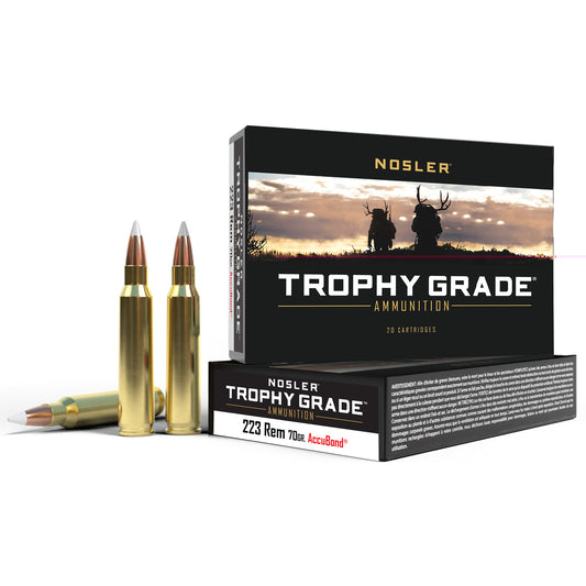 Nosler, Trophy Grade, 223 Remington, 70 Grain, AccuBond, (400 RD CASE)