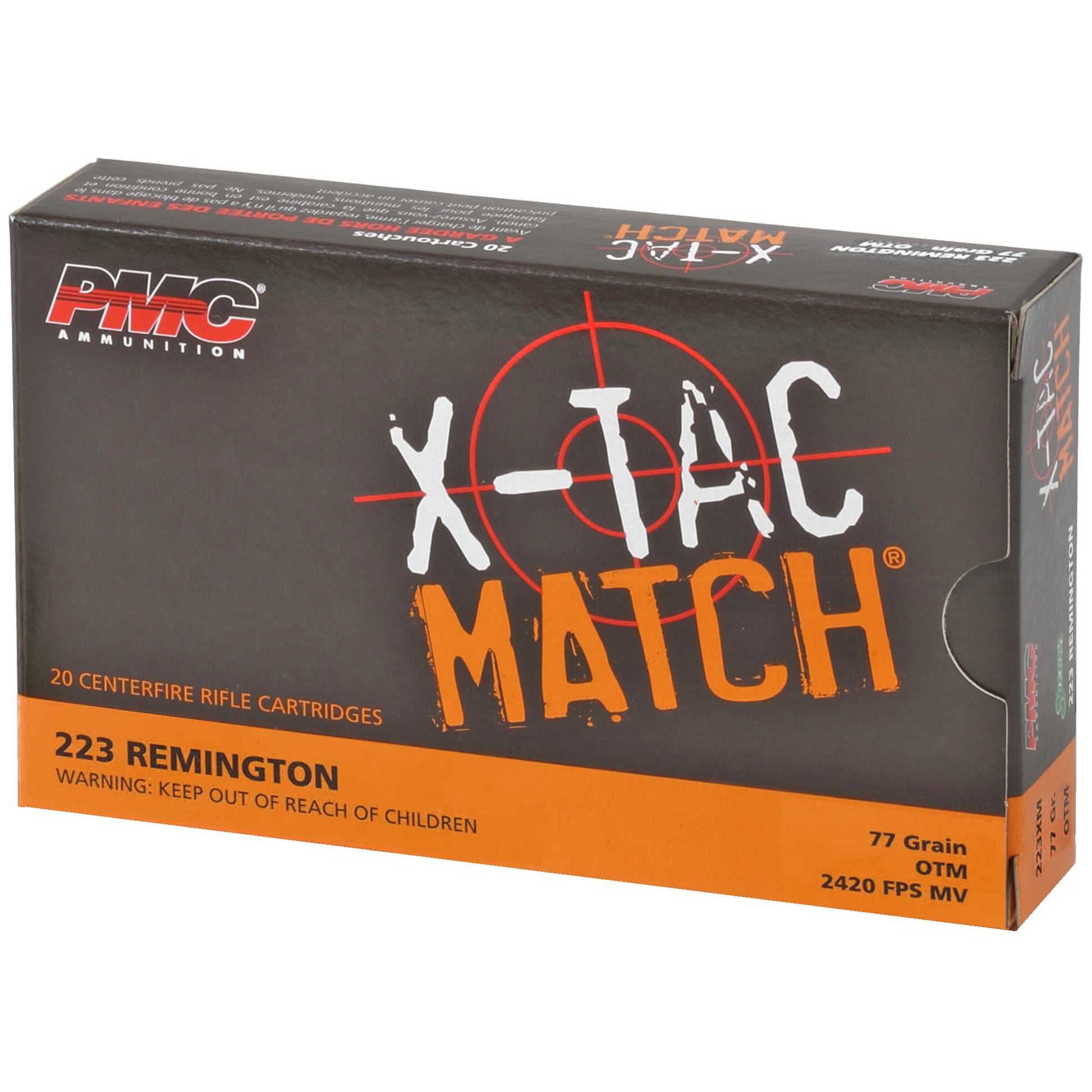 PMC Ammunition, XTAC Match, 223 Remington, 77 Grain, Open Tip Match, (800 RD CASE)