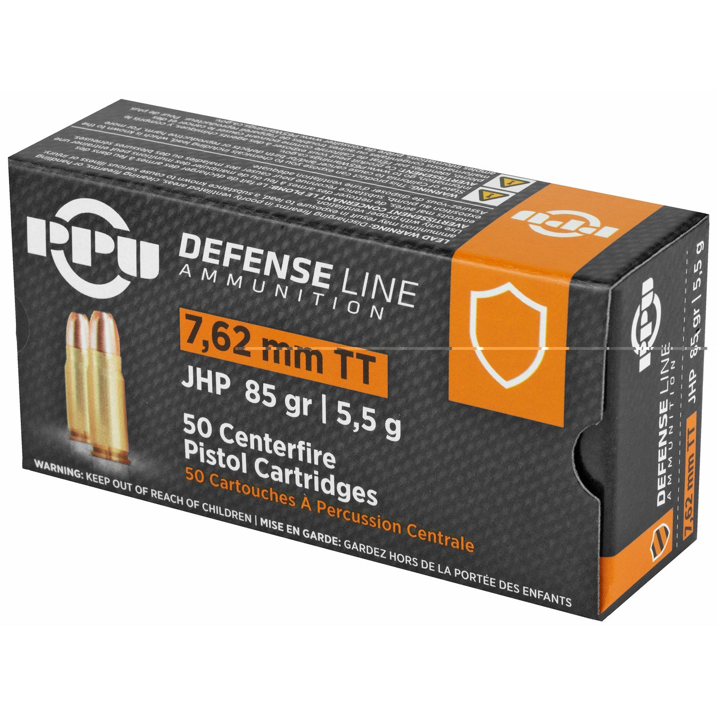 PPU, 7.62x25 Tokarev, 85 Grain | JHP |  (50 Round Box)