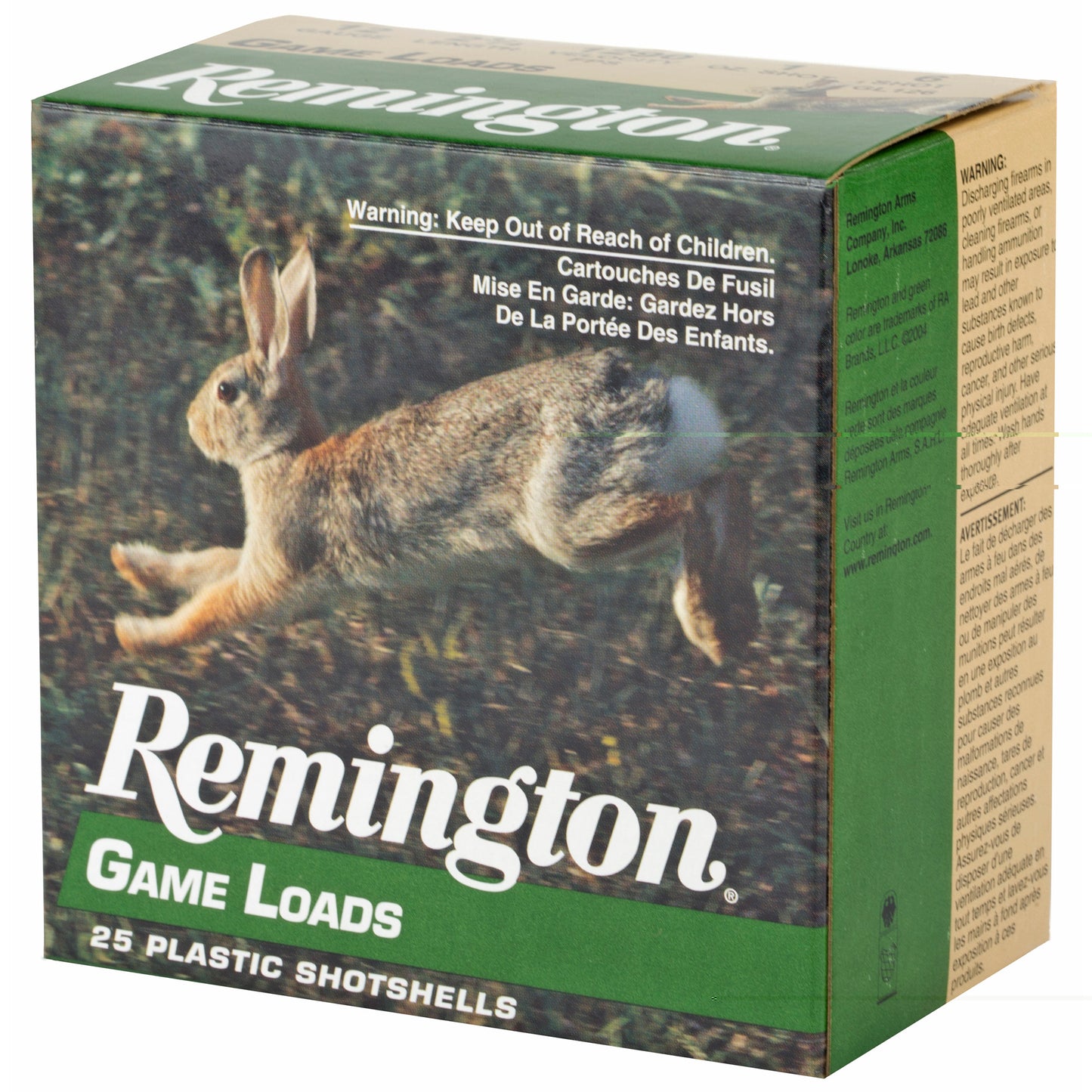 Remington, Game Load, 12 Gauge, 2.75", #6, 3.25 Dr, 1 oz.  (25 Round Box)