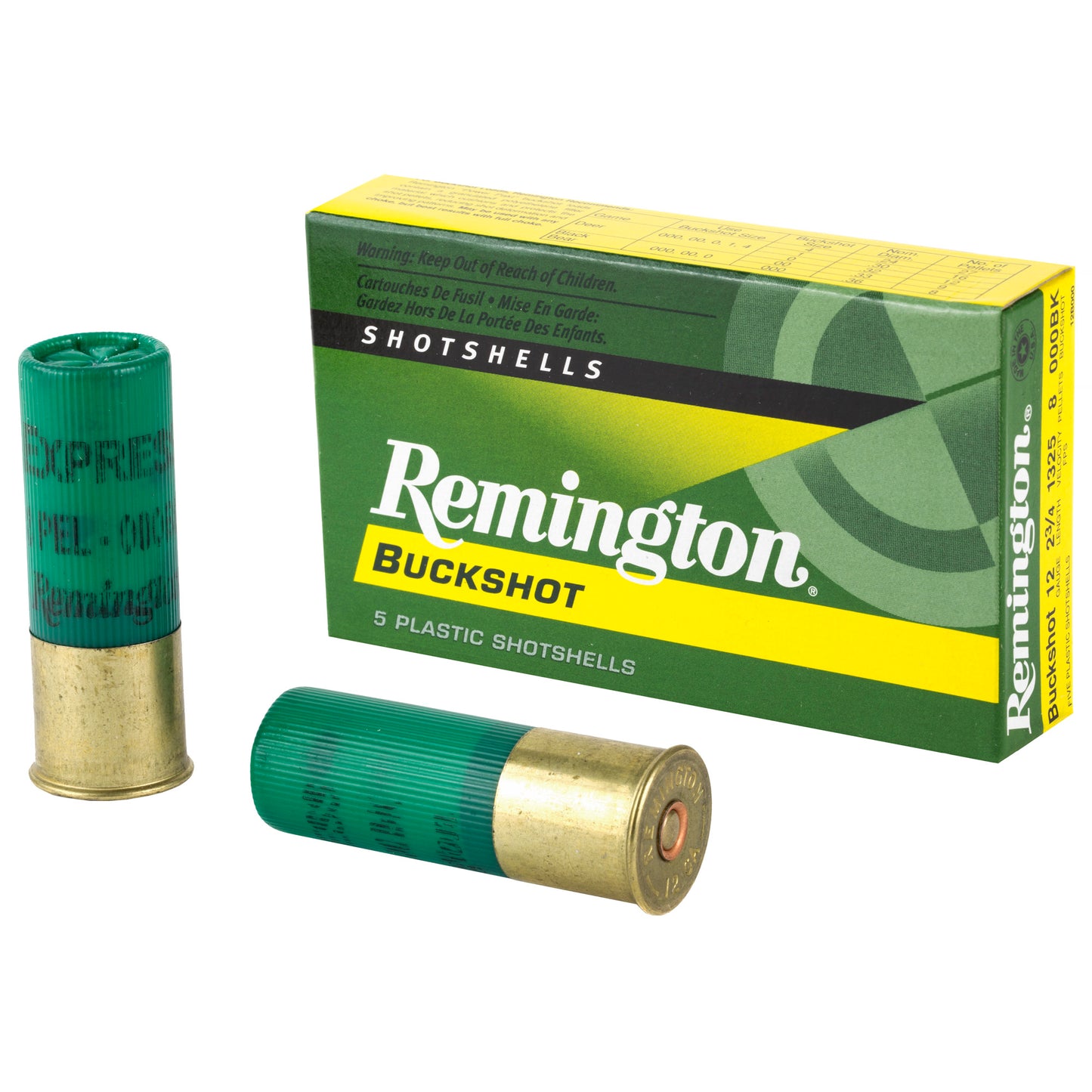 Remington, Express, 12 Gauge, 2.75", 000 Buck, 3 Dram, Buckshot, 10 Pellets  (5 Round Box)