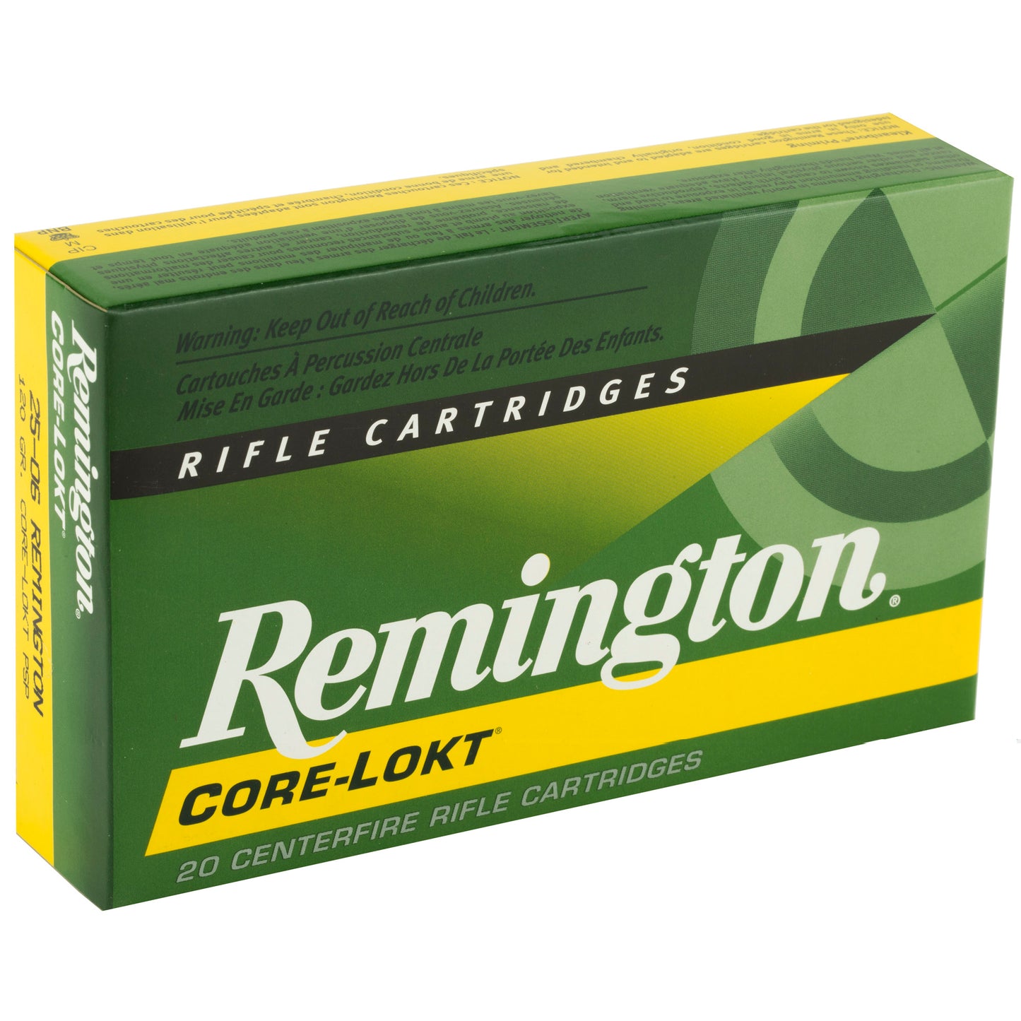 Remington, Core Lokt, 25-06 REM, 120 Grain, Pointed Soft Point  (20 Round Box)