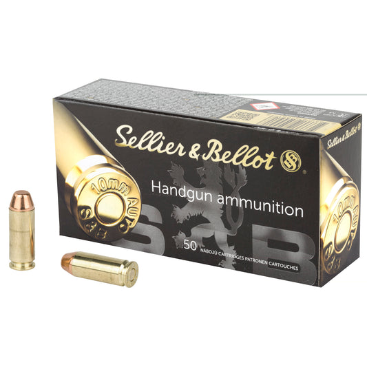 Sellier & Bellot 10mm, 180grain, Full Metal Jacket, FMJ, 50 Round Box