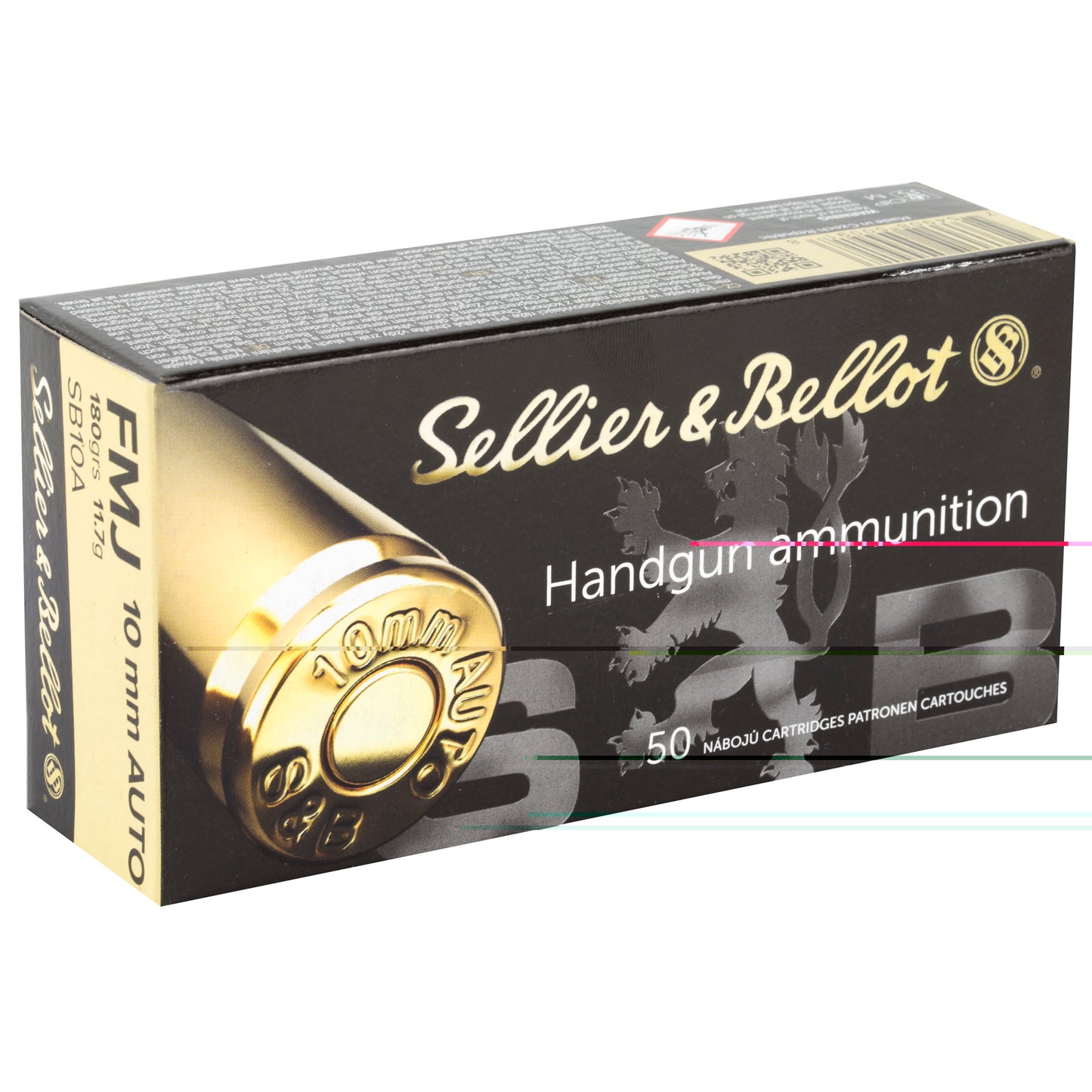 Sellier & Bellot 10mm, 180grain, Full Metal Jacket, FMJ, 50 Round Box