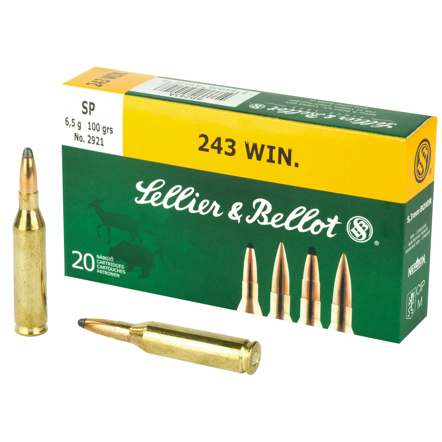 Sellier & Bellot, Rifle, 243WIN, 100 Grain | SP |  (20 Round Box)