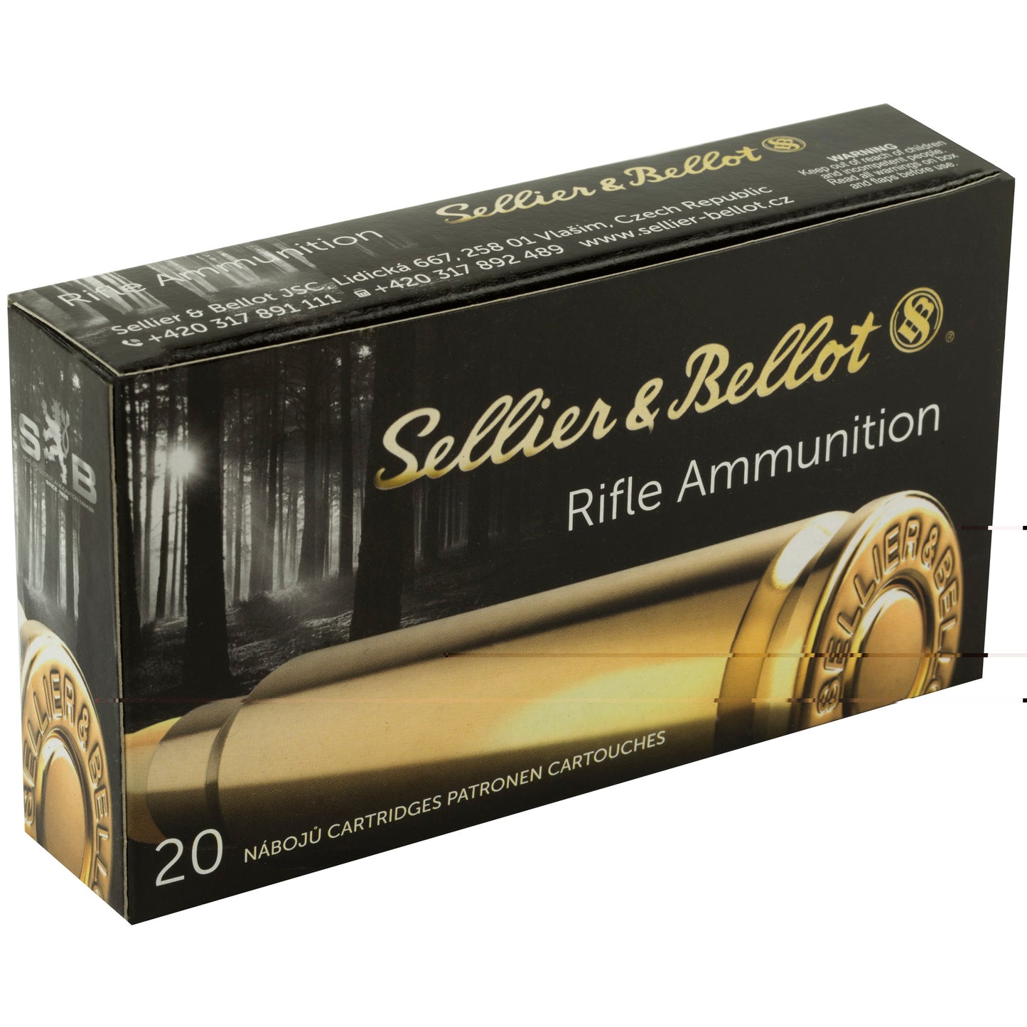 Sellier & Bellot, Rifle, 308WIN, 180 Grain, Soft Point, 20 Round Box